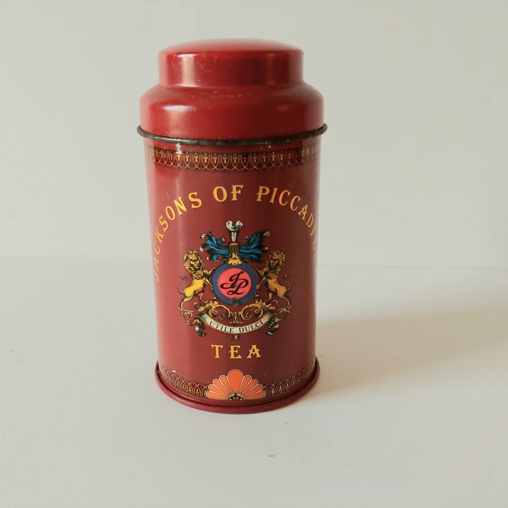 Vintage Style Jackson's of Picadilly Red Tea Canister